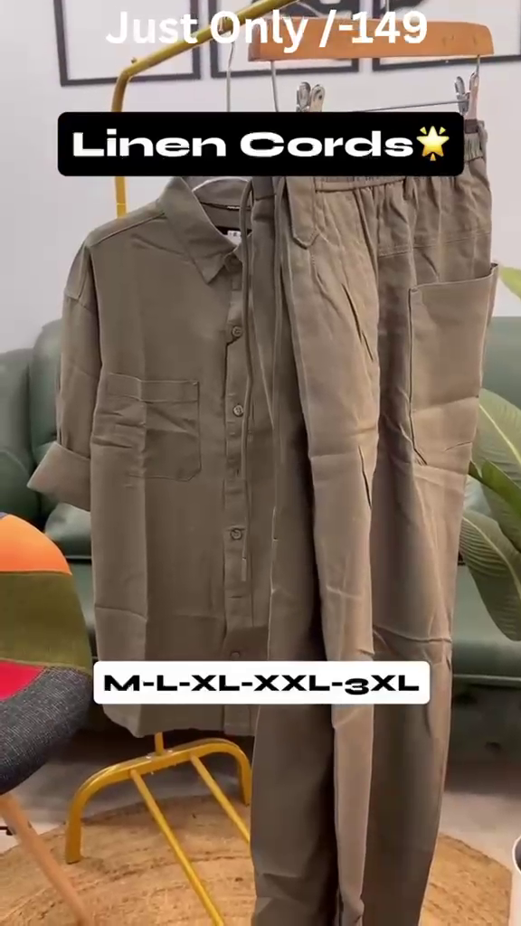 Premium Linen Cord Shirt & Trouser  Set for Men