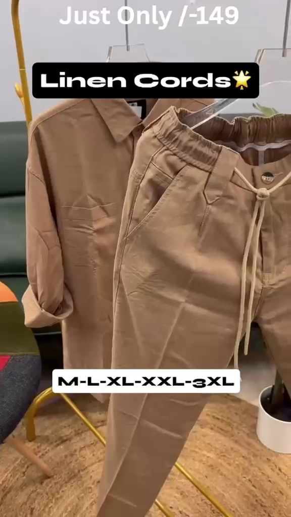 Premium Linen Cord Shirt & Trouser  Set for Men