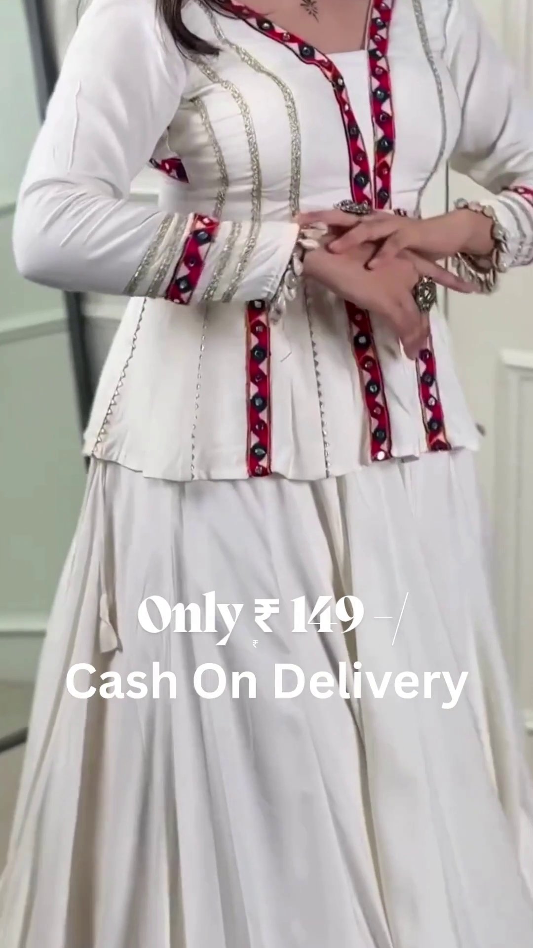 White Peplum Kurti & Flared Palazzo Set