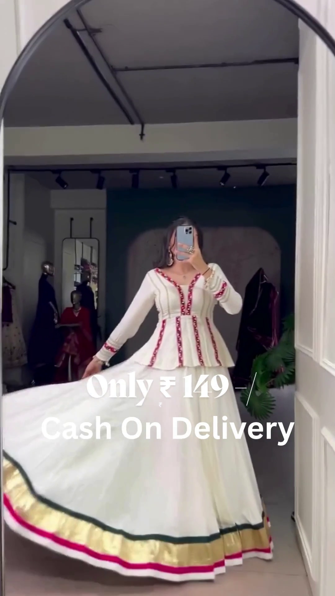White Peplum Kurti & Flared Palazzo Set