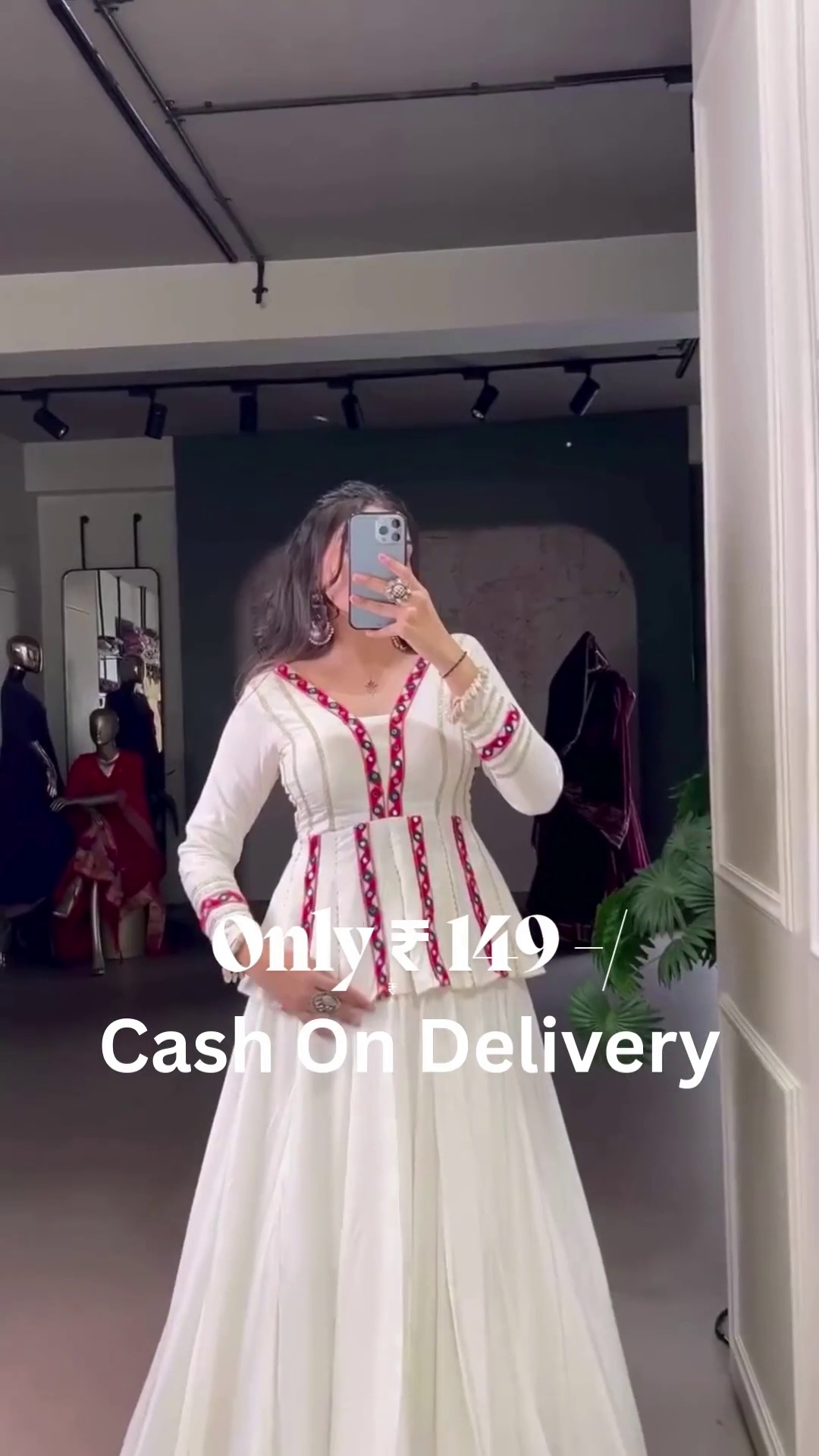 White Peplum Kurti & Flared Palazzo Set