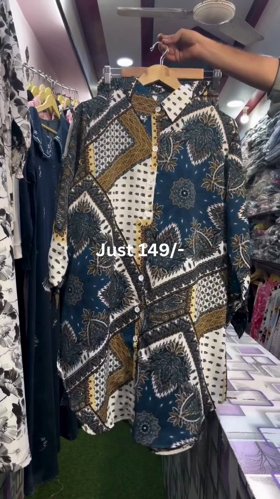 Women’s Rose Bloom Printed Longline Shirt Dress