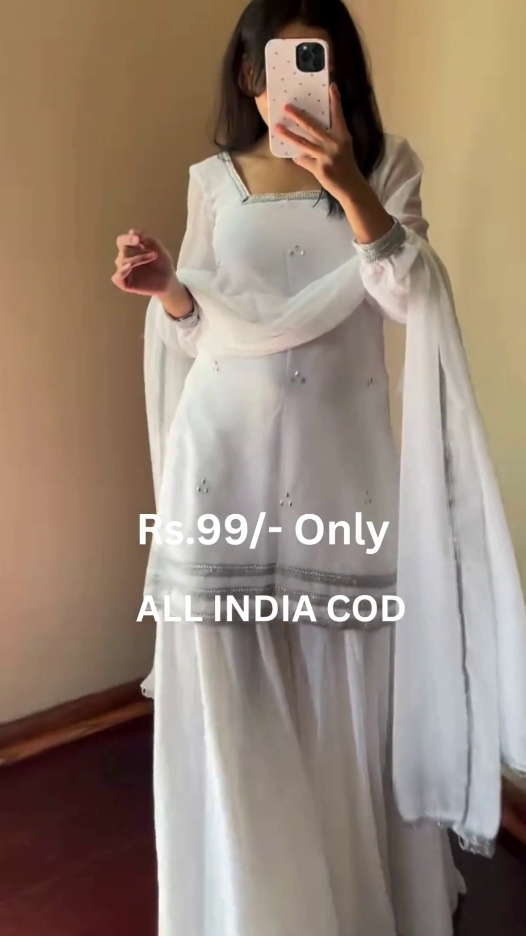 Anarkali White Straight Kurta Set with Dupatta