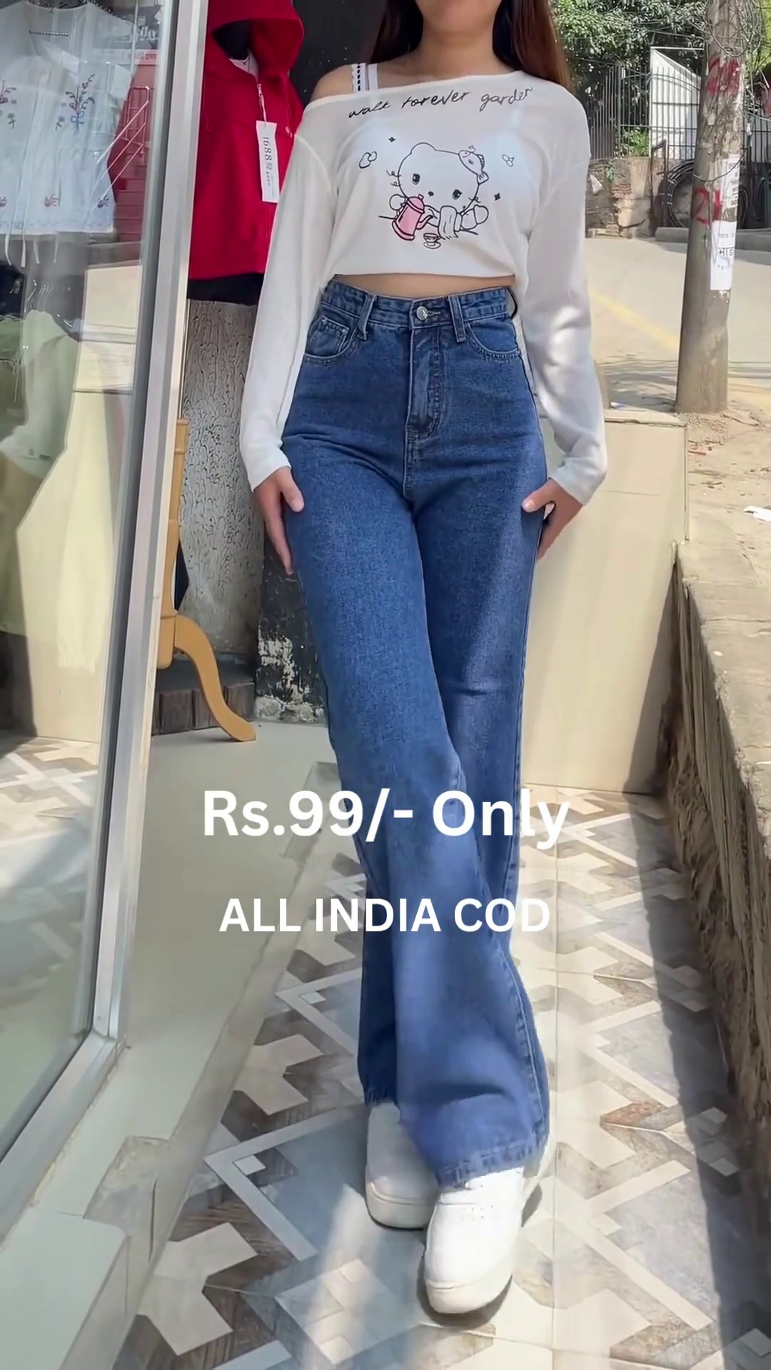 Women's High-Waist Light Blue  Denim Jeans