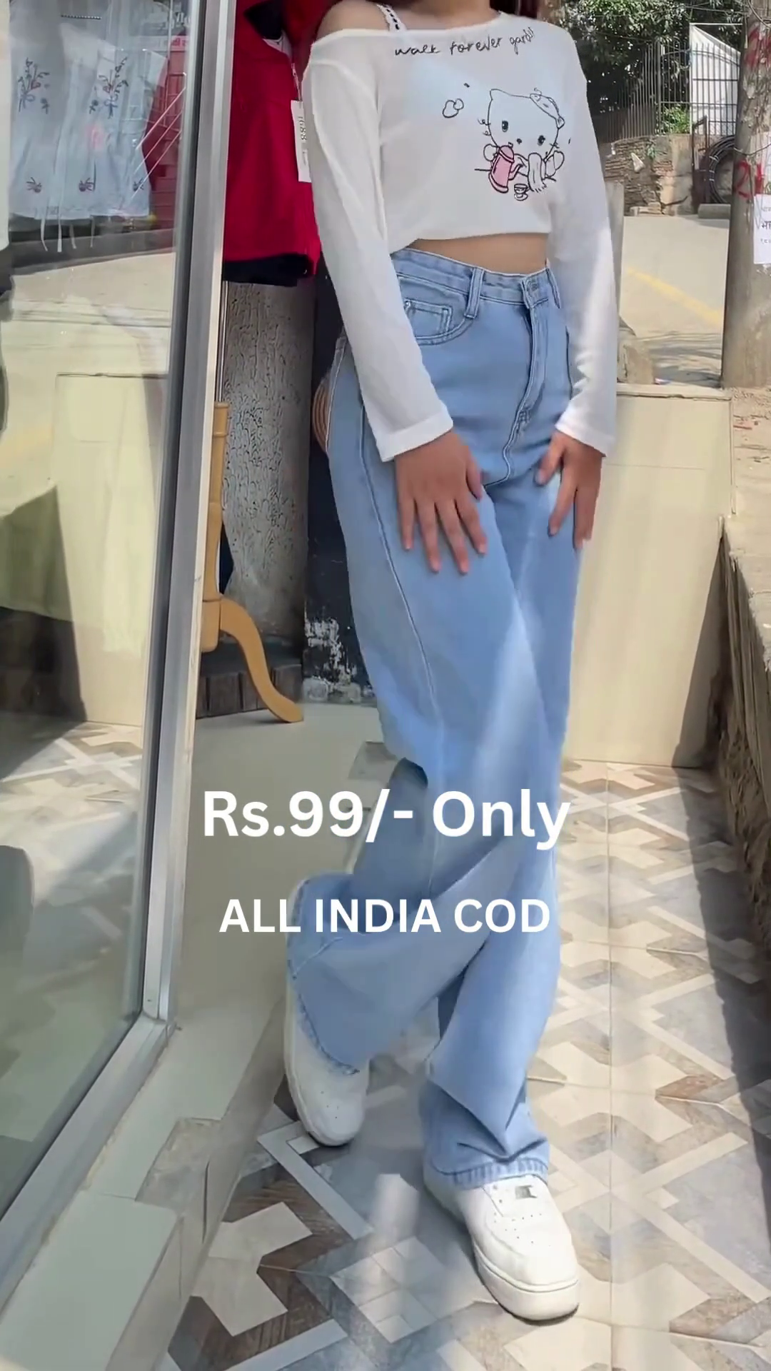 Women's High-Waist Light Blue  Denim Jeans