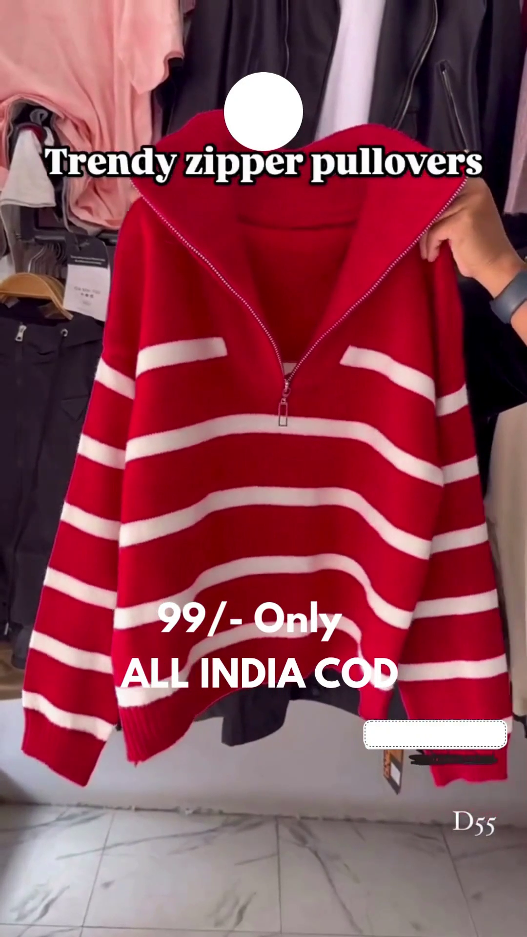 Pink Striped  Pullover Cozy Winter Fashion