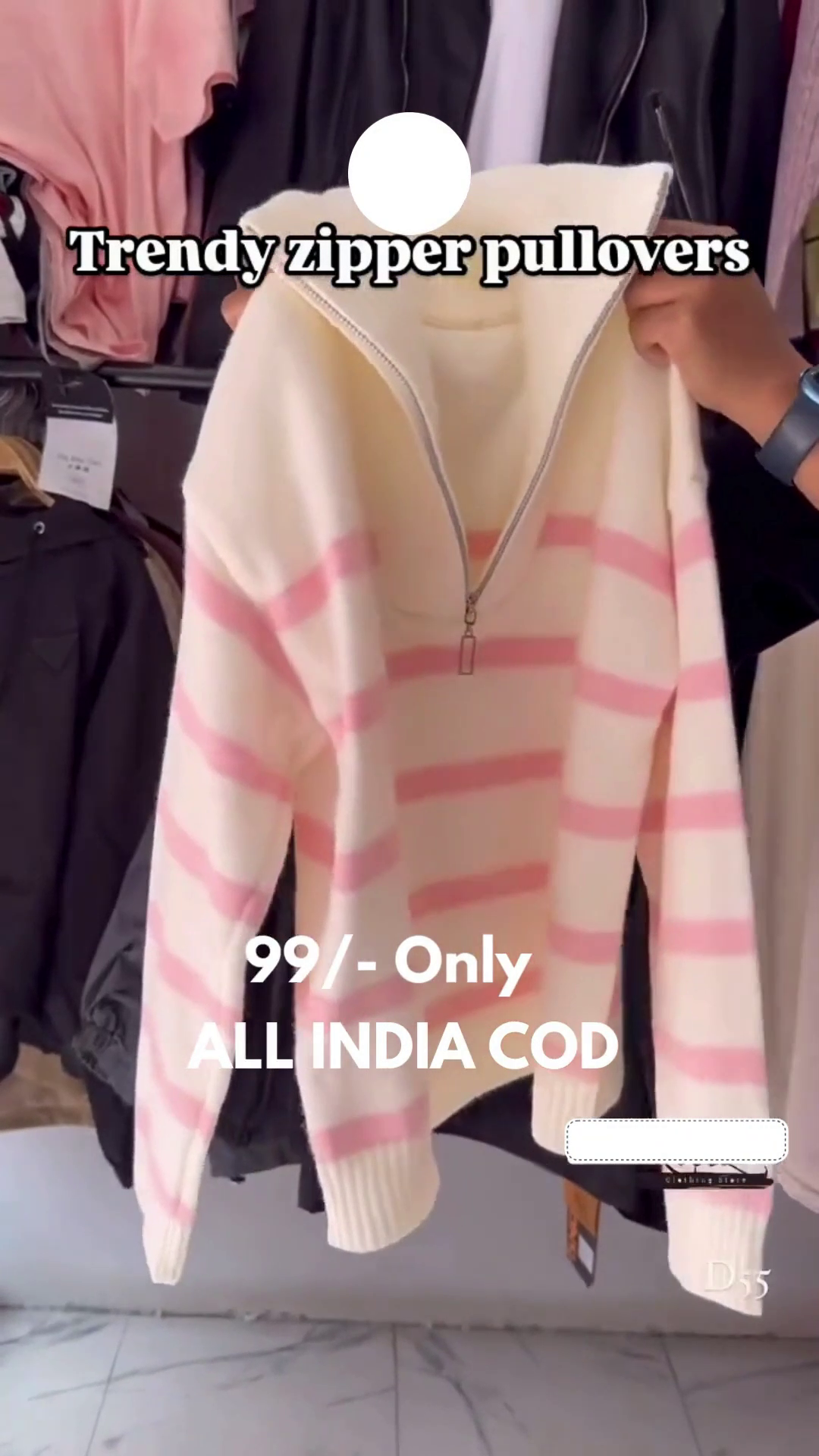 Pink Striped  Pullover Cozy Winter Fashion