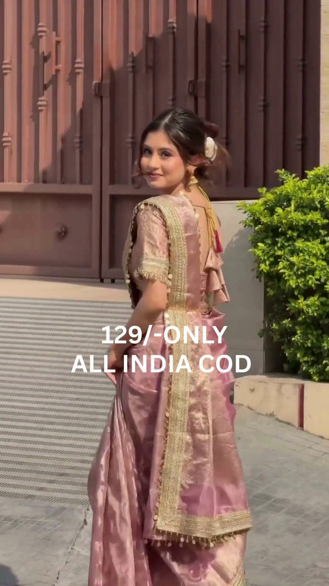 Dusty Rose Designer Party Wear Saree