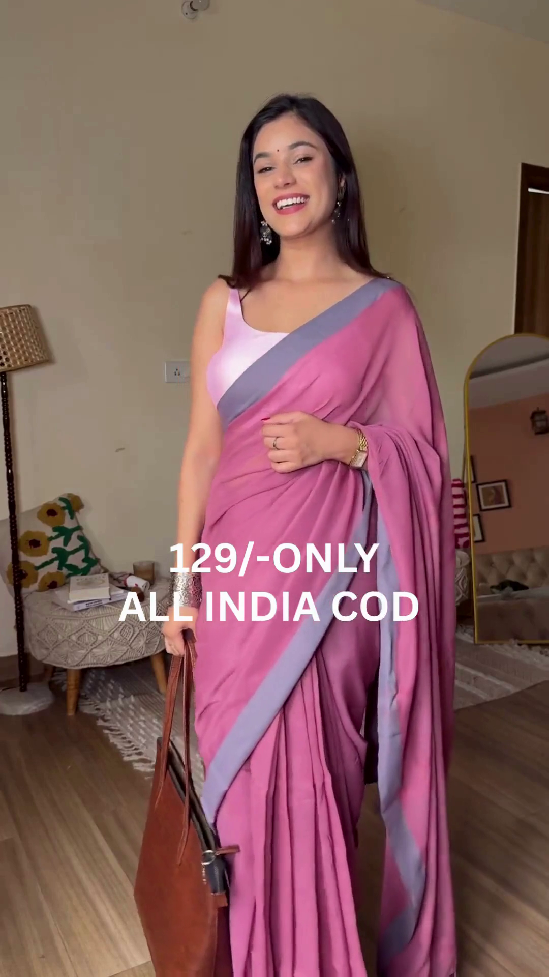 Royal Magenta Satin Saree