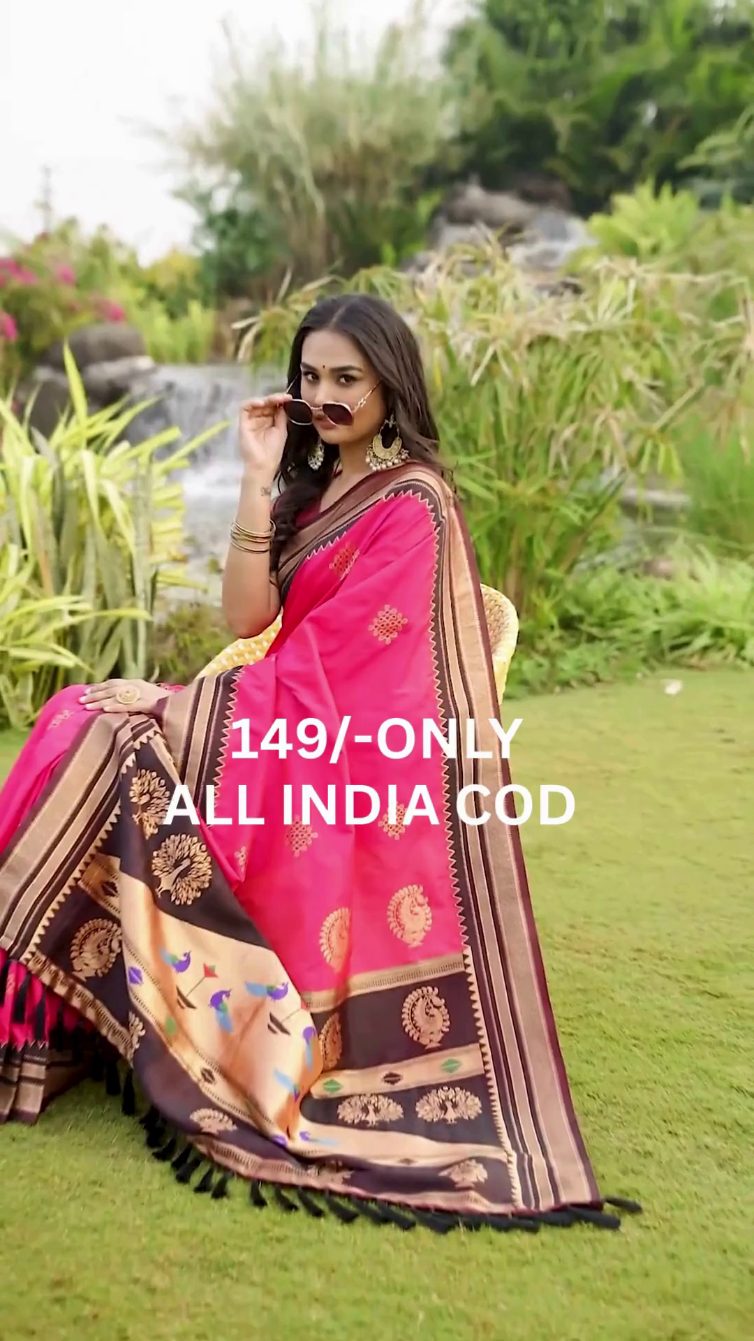 Pink Heritage Border Saree