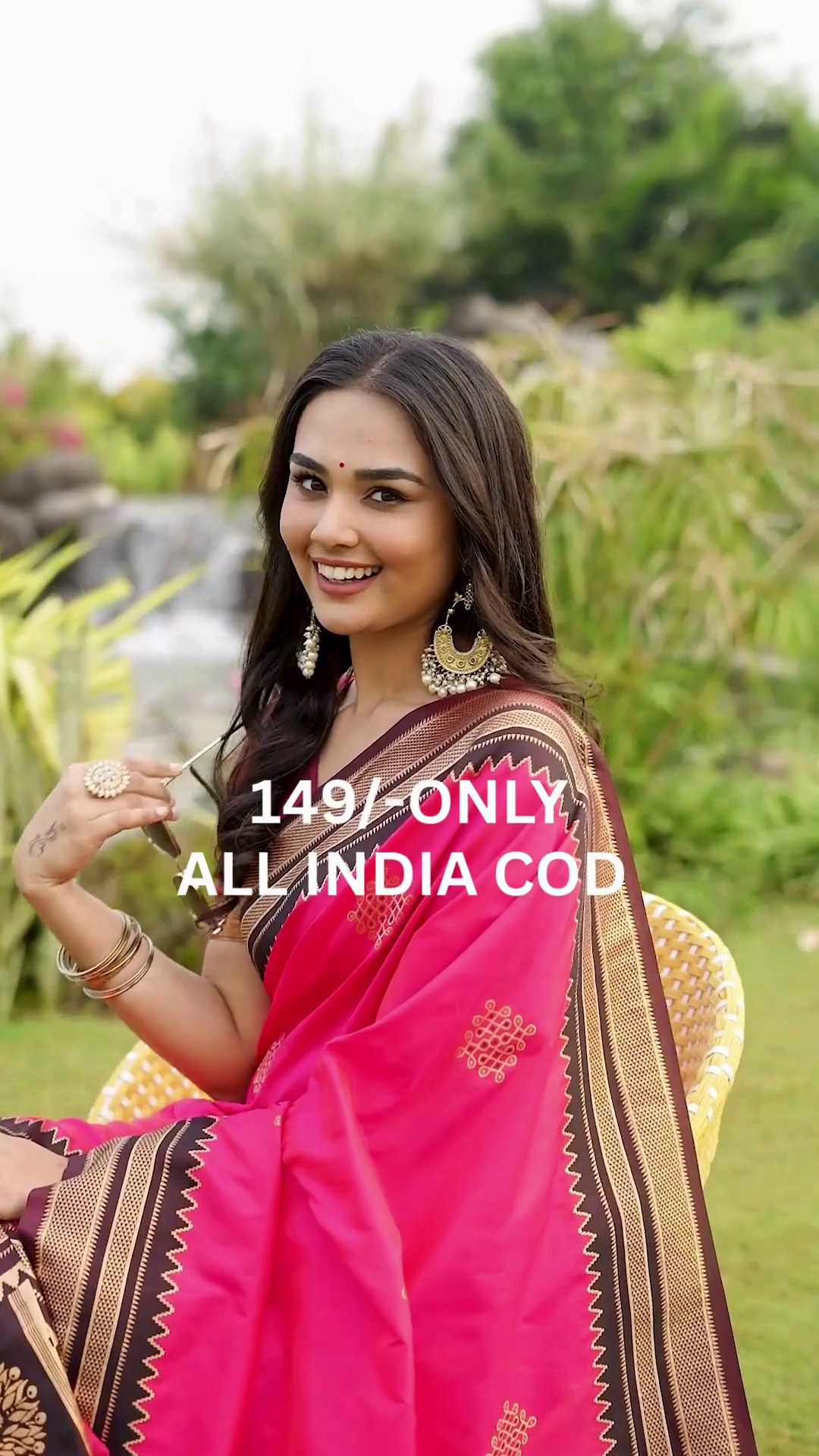 Pink Heritage Border Saree