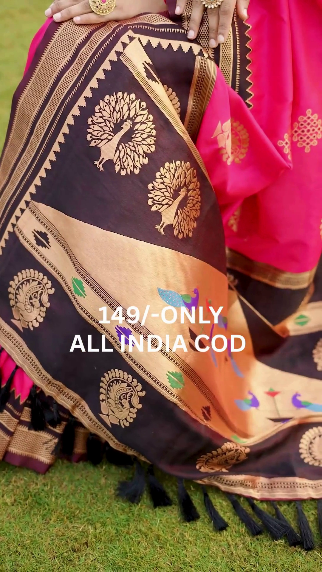 Pink Heritage Border Saree