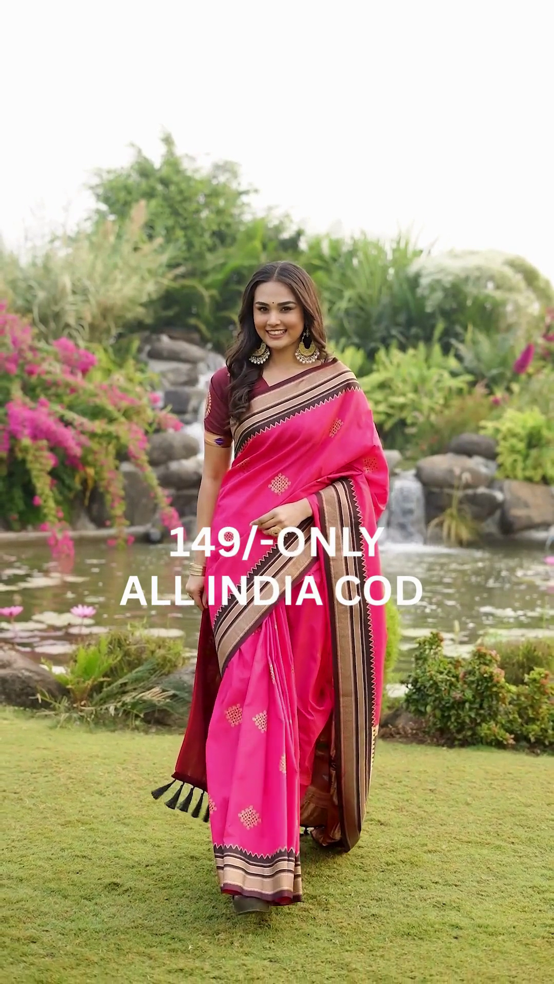 Pink Heritage Border Saree