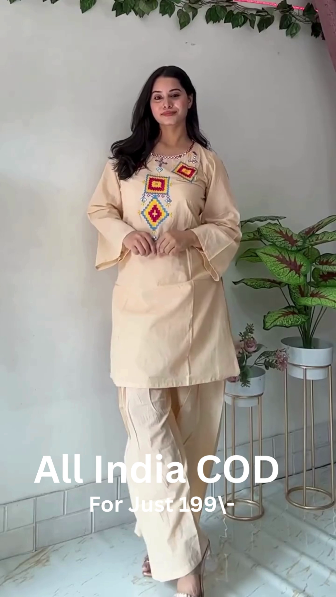 Olive Green Bloom Printed Kurta Sharara Set