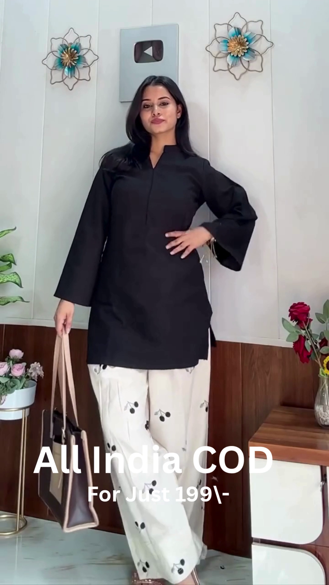 Olive Green Bloom Printed Kurta Sharara Set