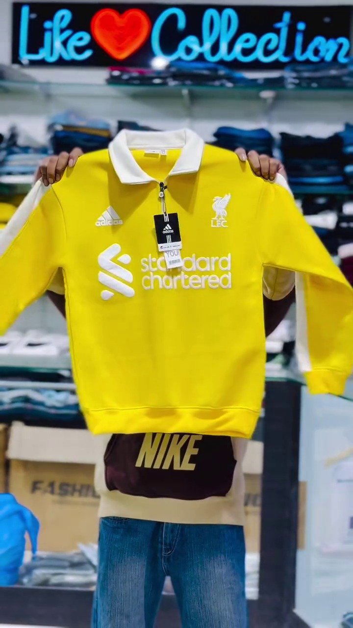 Yellow Casual  Liverpool-Inspired Premium  Sweatshirt