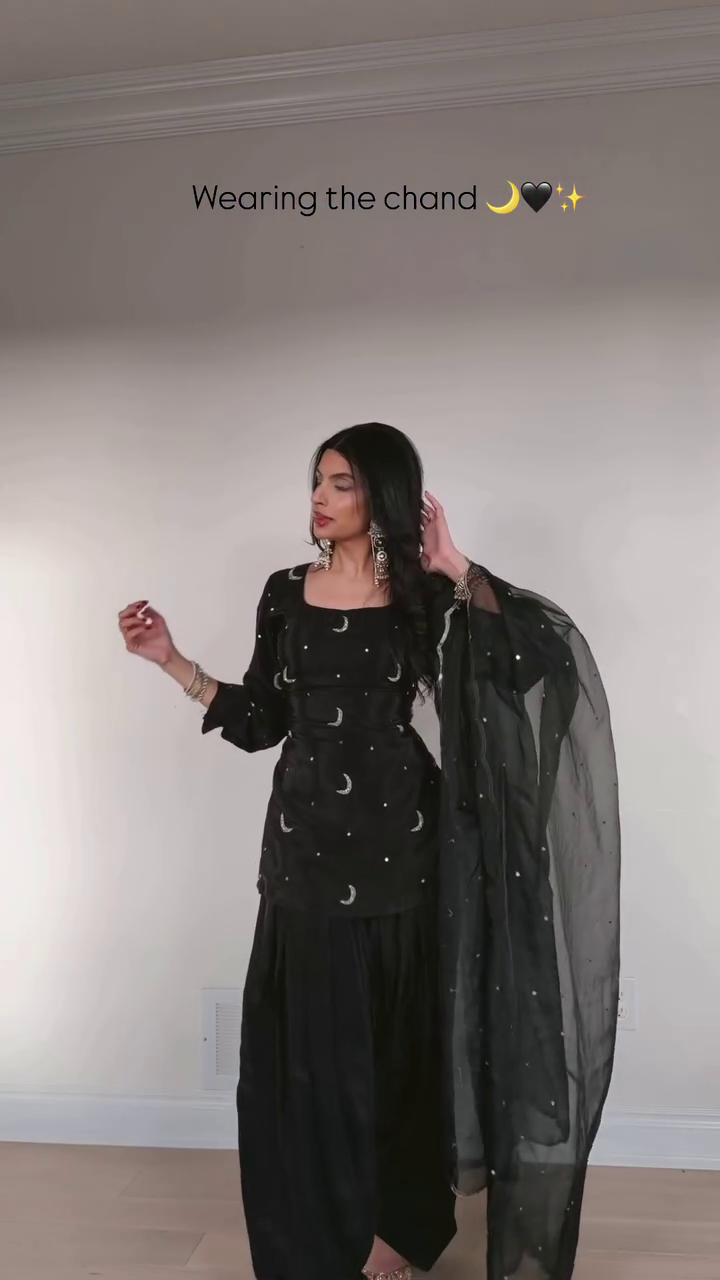 Midnight Moon Black Punjabi Suit Set