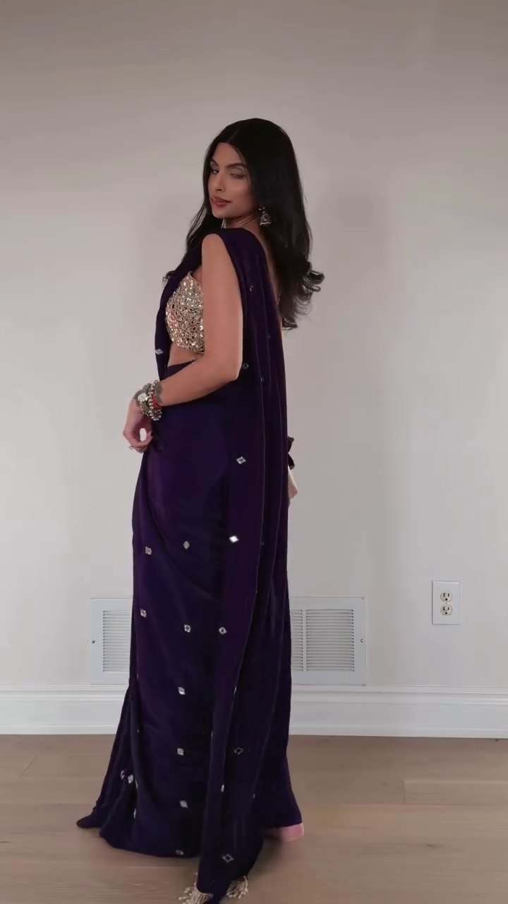 Royal Midnight Purple Designer Saree