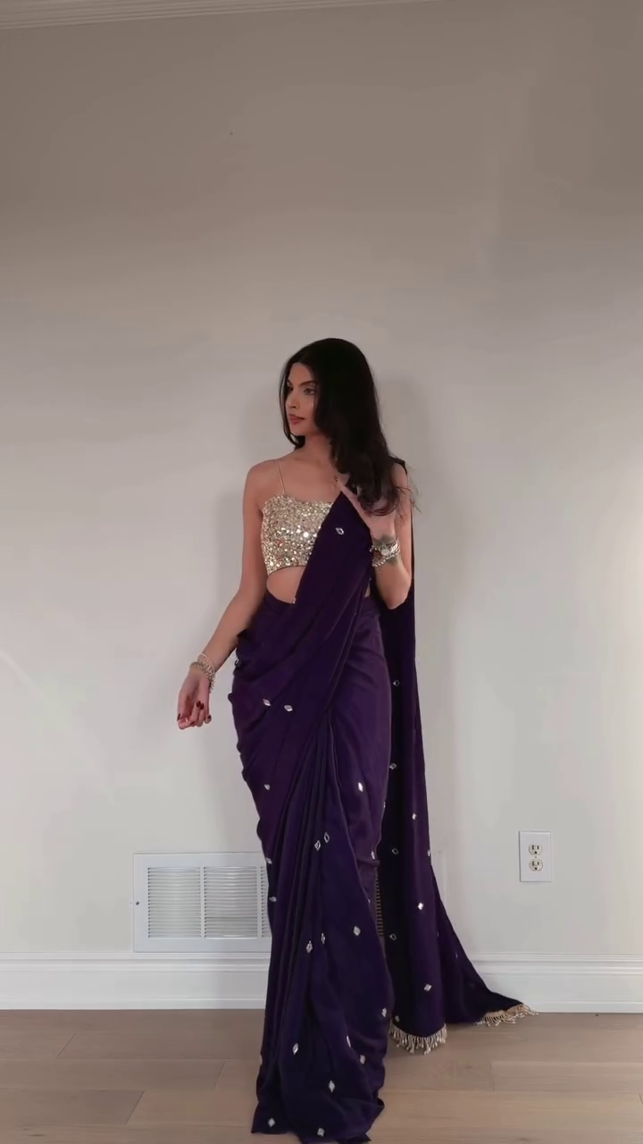 Royal Midnight Purple Designer Saree