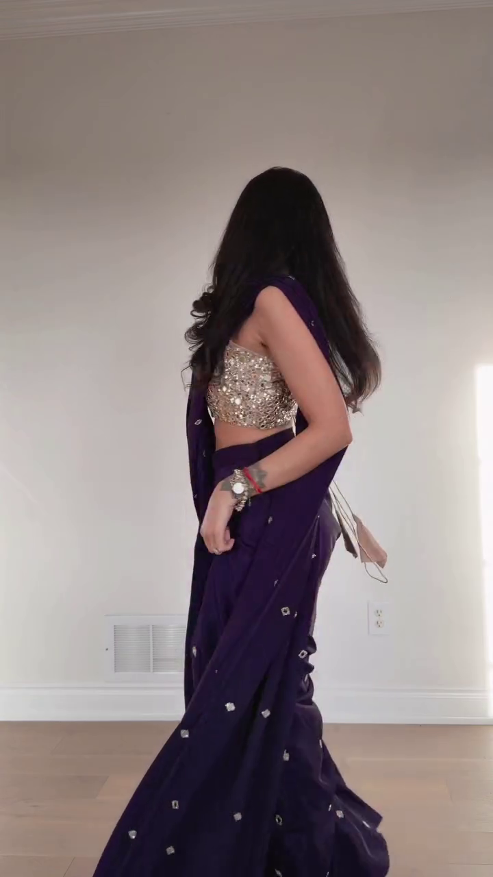 Royal Midnight Purple Designer Saree