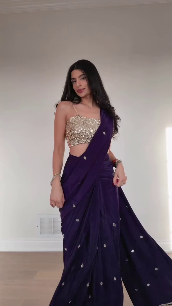 Royal Midnight Purple Designer Saree