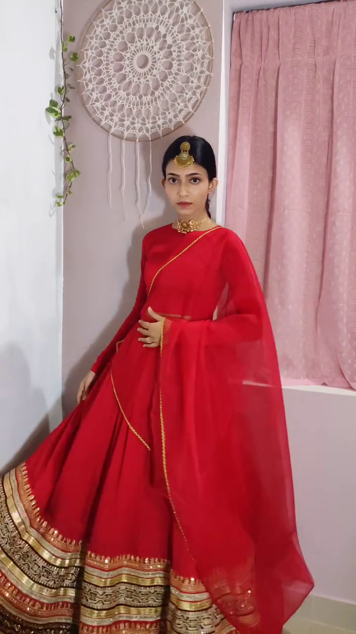 Scarlet Princess Embroidered Party Wear Gown