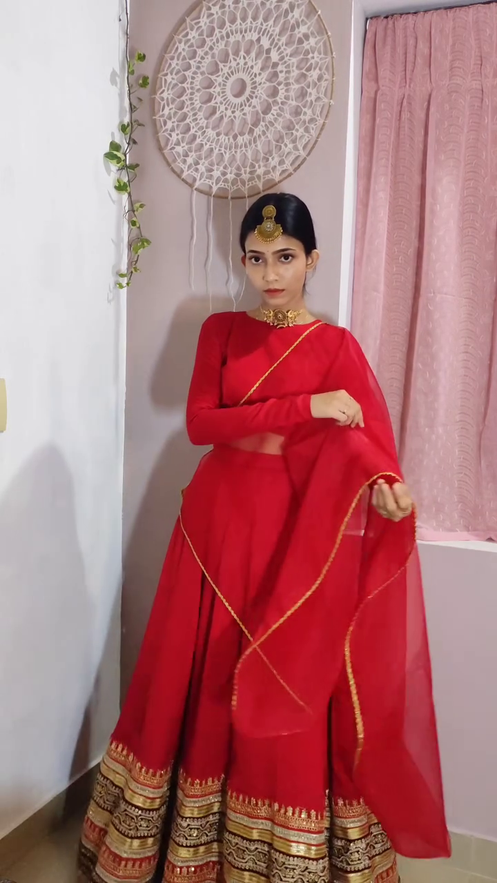 Scarlet Princess Embroidered Party Wear Gown
