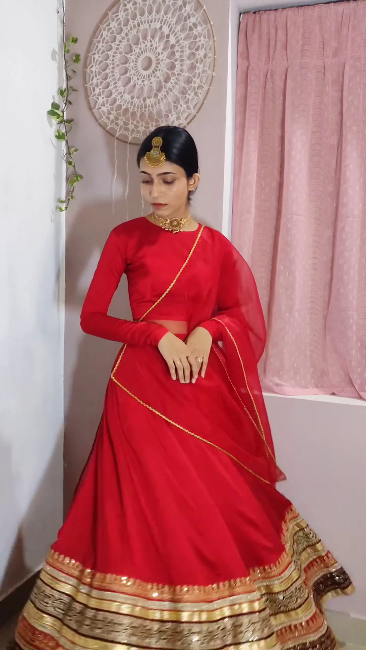 Scarlet Princess Embroidered Party Wear Gown