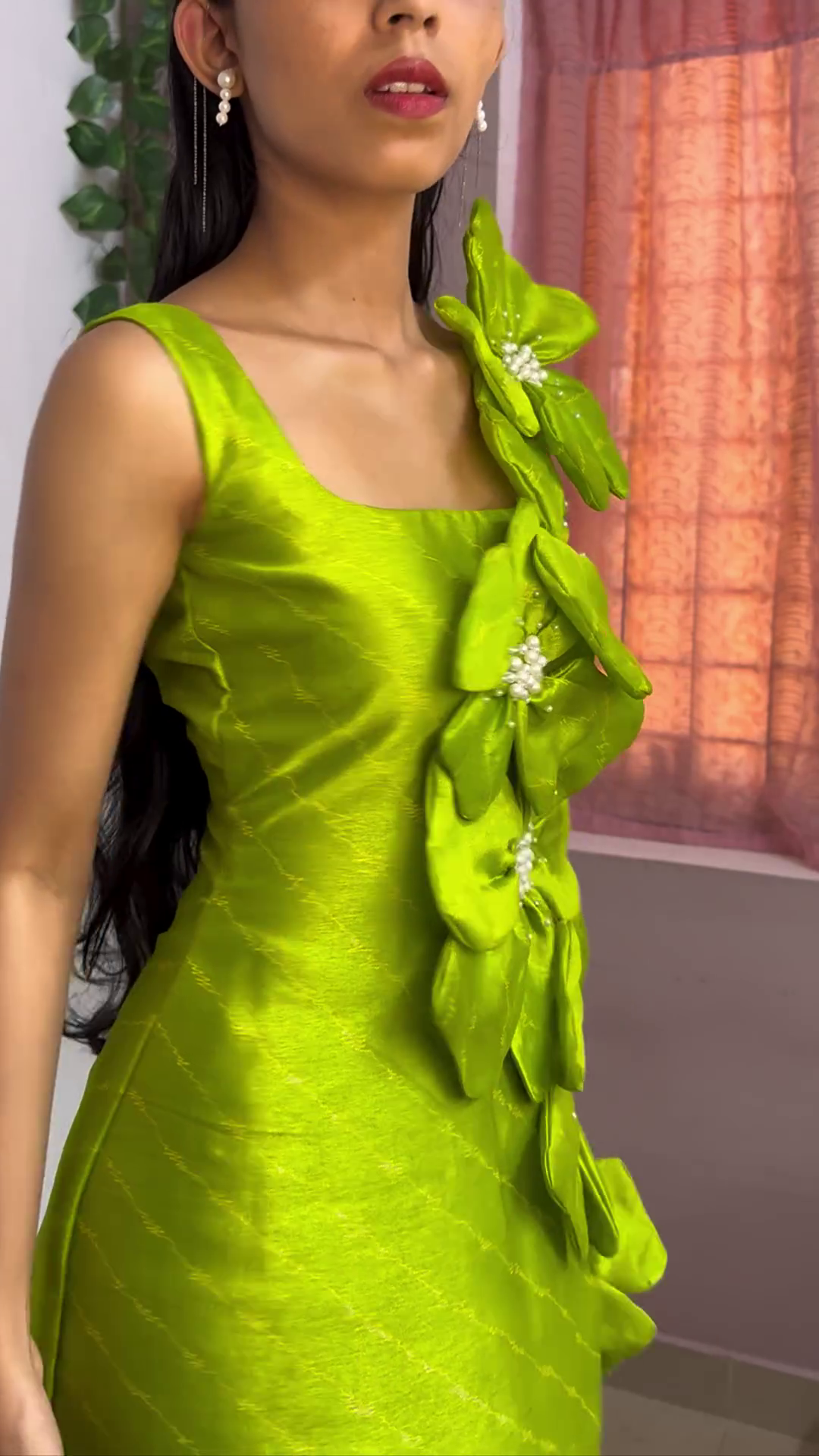 Lime Blossom Floral Statement Mexi Dress