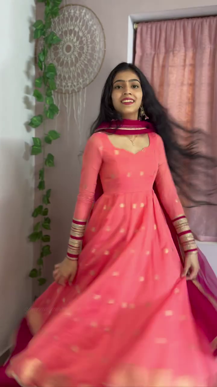 Blush Pink Colour Festive Anarkali Suit Set