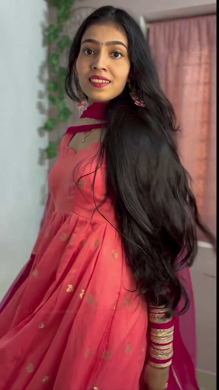 Blush Pink Colour Festive Anarkali Suit Set