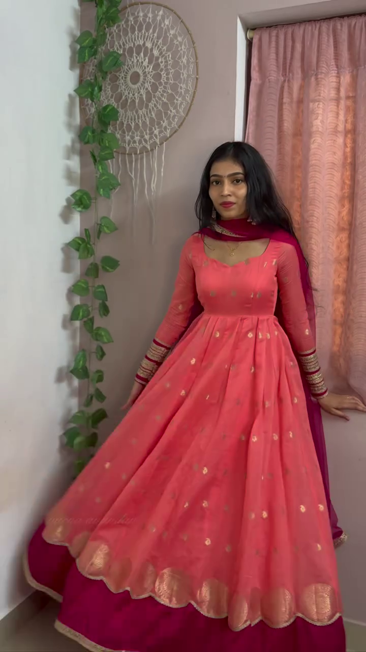 Blush Pink Colour Festive Anarkali Suit Set