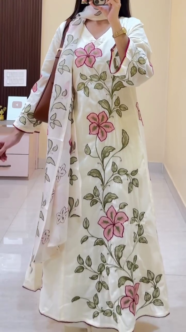 Rust Orange Embroidered Kurta with Palazzo Pants