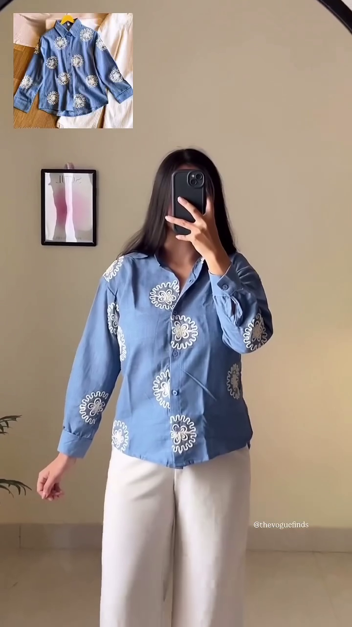 Dark Midnight Bloom Embroidered Casual Shirt