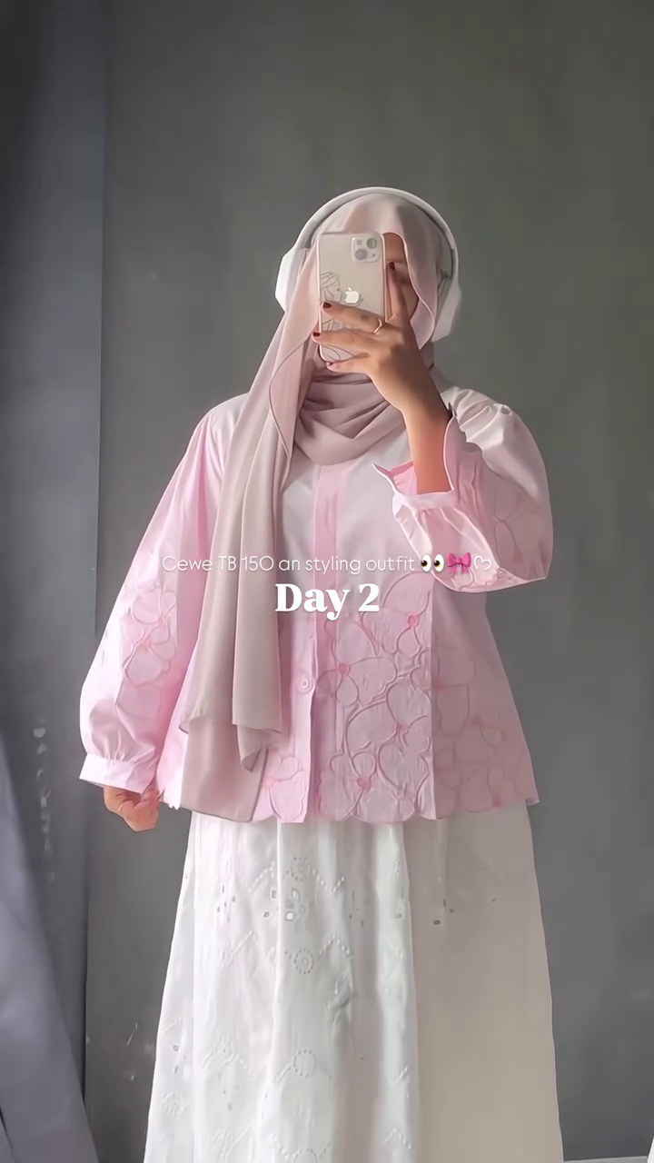 Blush Blossom Stylish Embroidered Modest Shirt