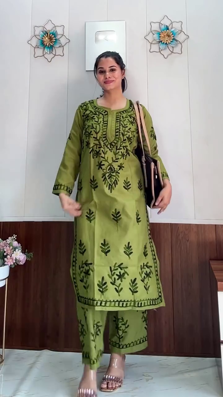 Soft Pink Embroidered Straight Kurta Set