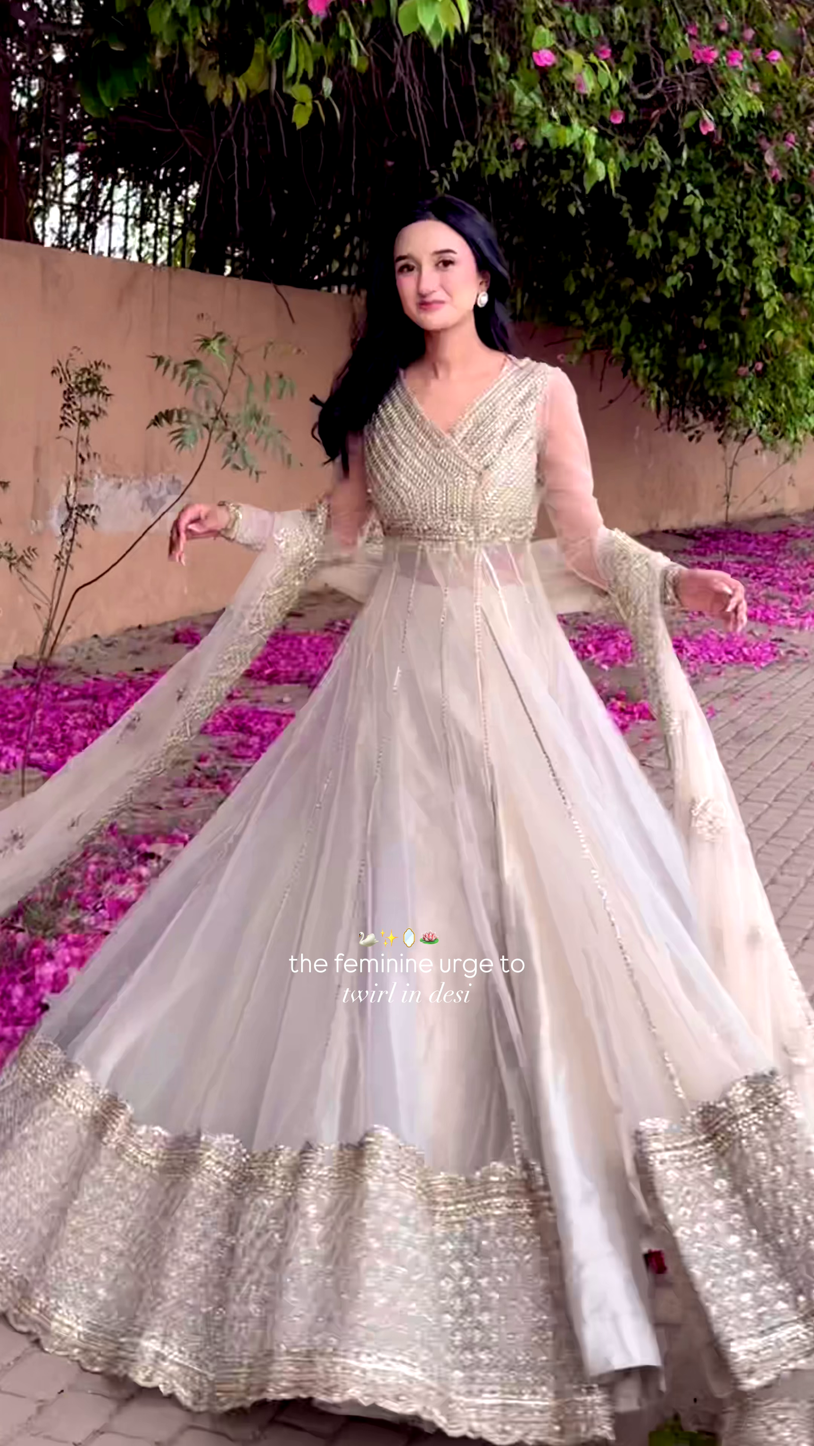 Awsome Look Ivory Embellished Anarkali Gown