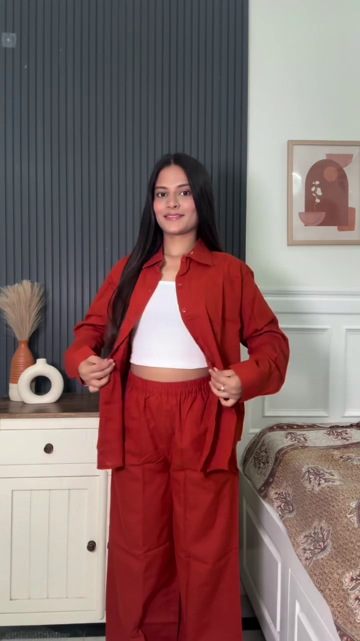 Mocha Luxe Relaxed Co-Ord Set For Women Wear