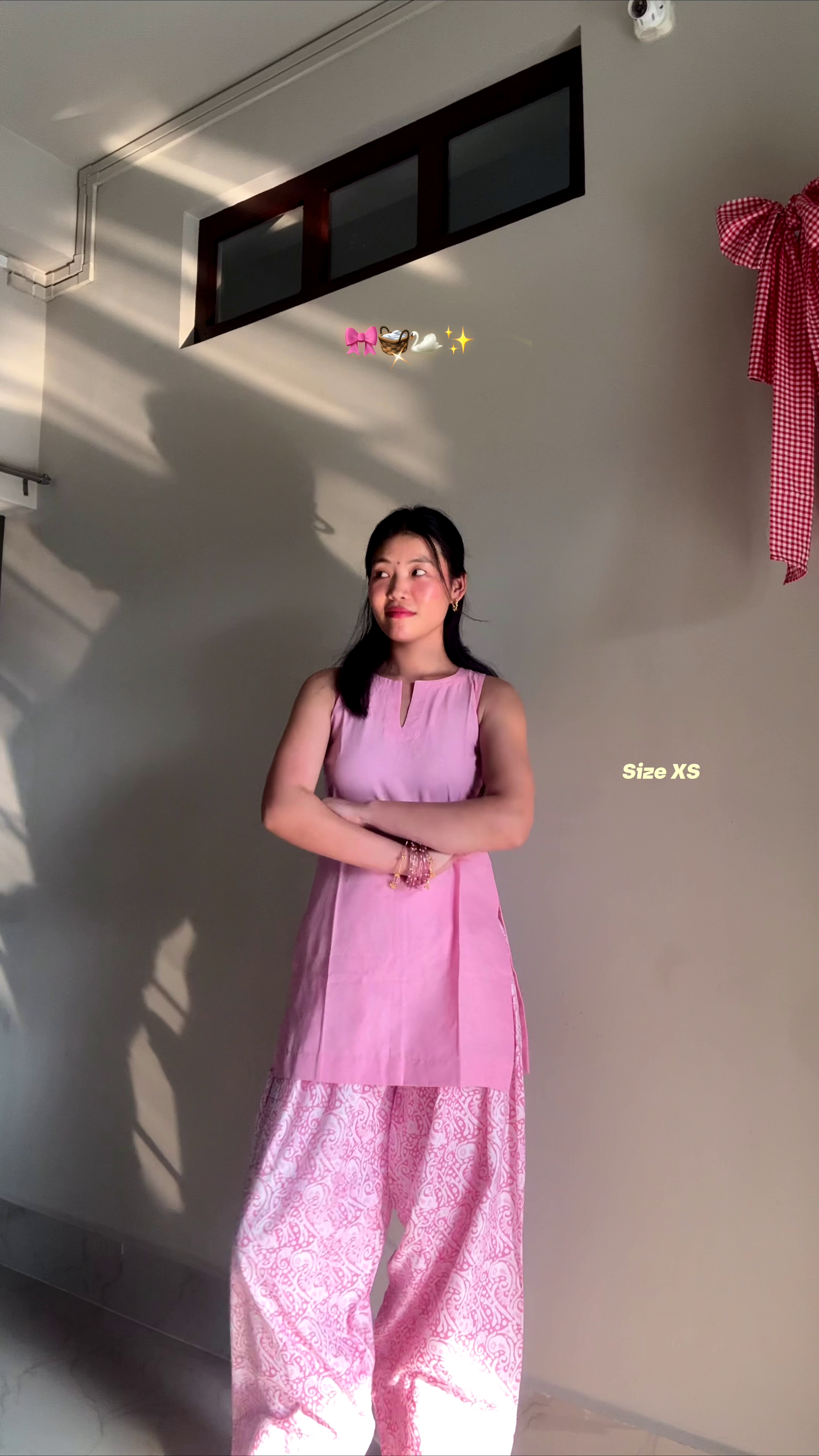 Light Pink Colour Sleeveless Kurti & Palazzo Set