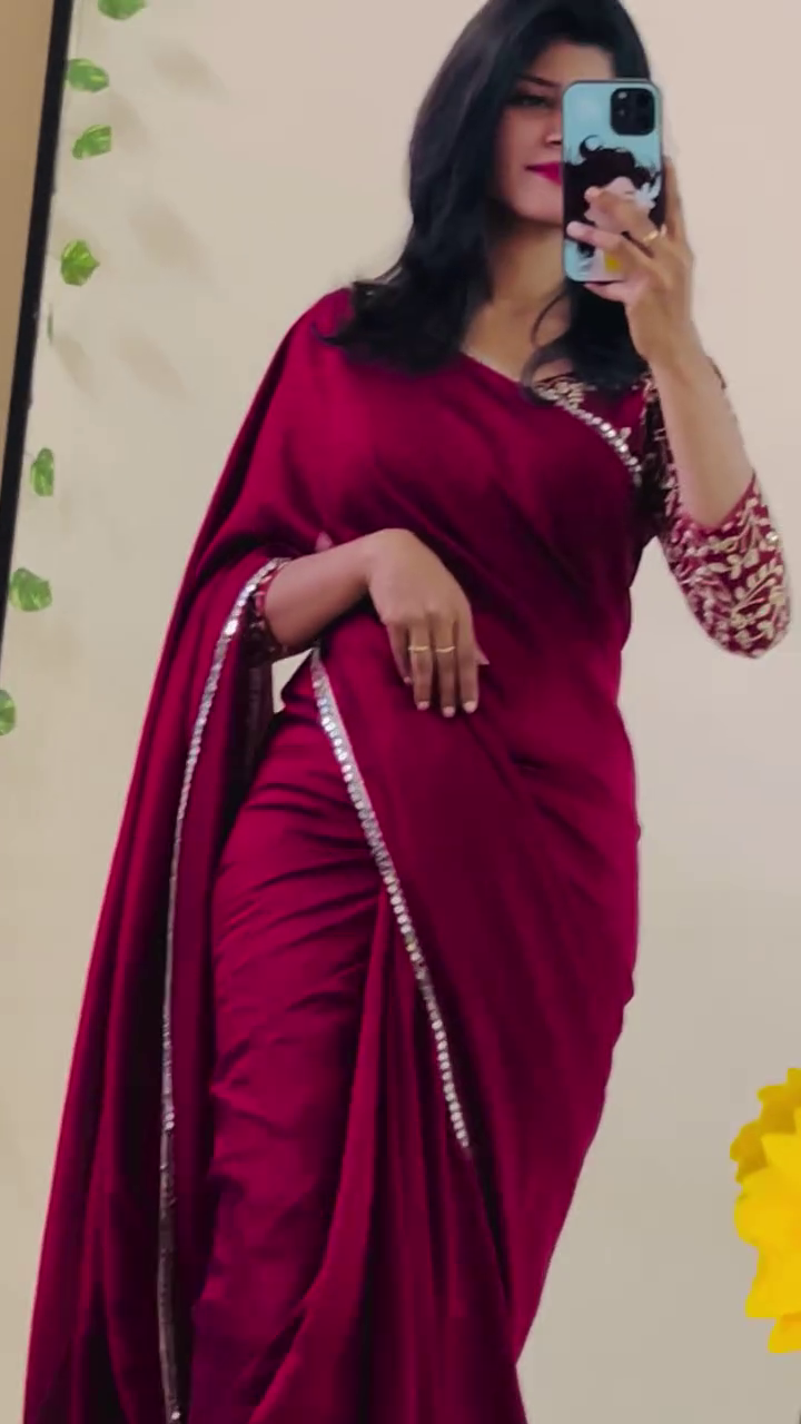 Elegant Maroon Party Wear Saree