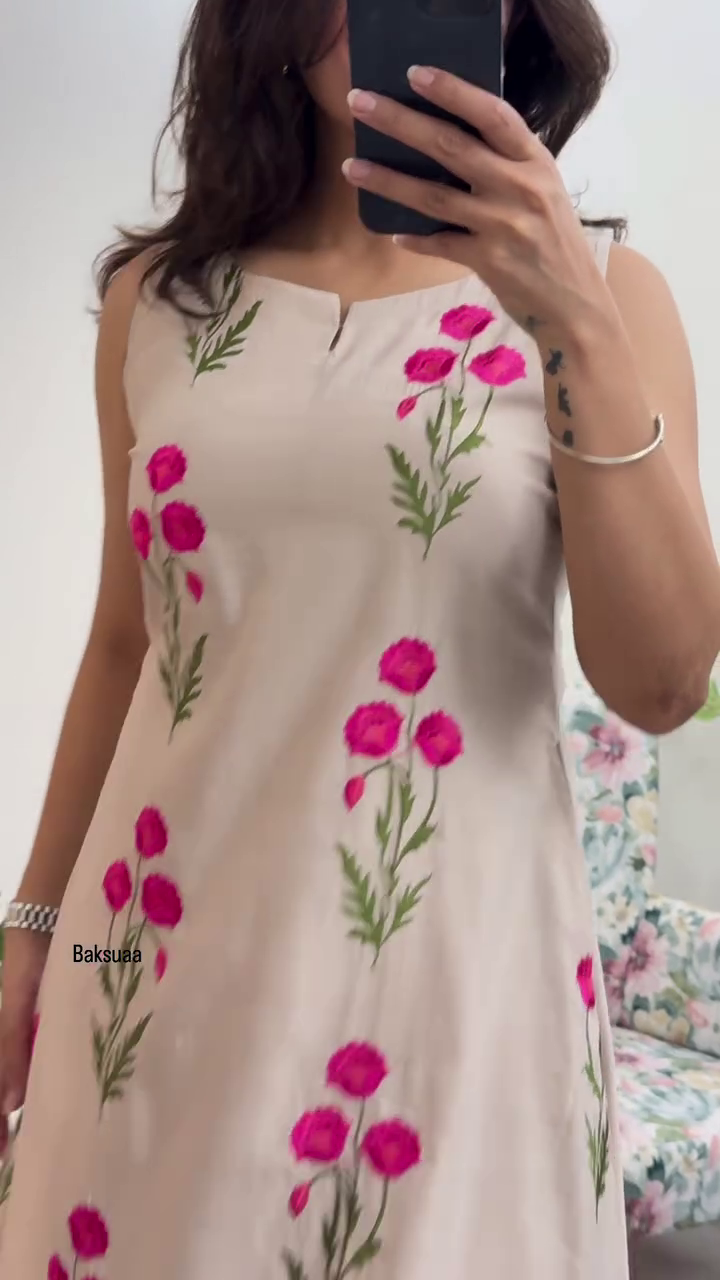 Stylish Beige Floral Printed with Palazzo Pants Set