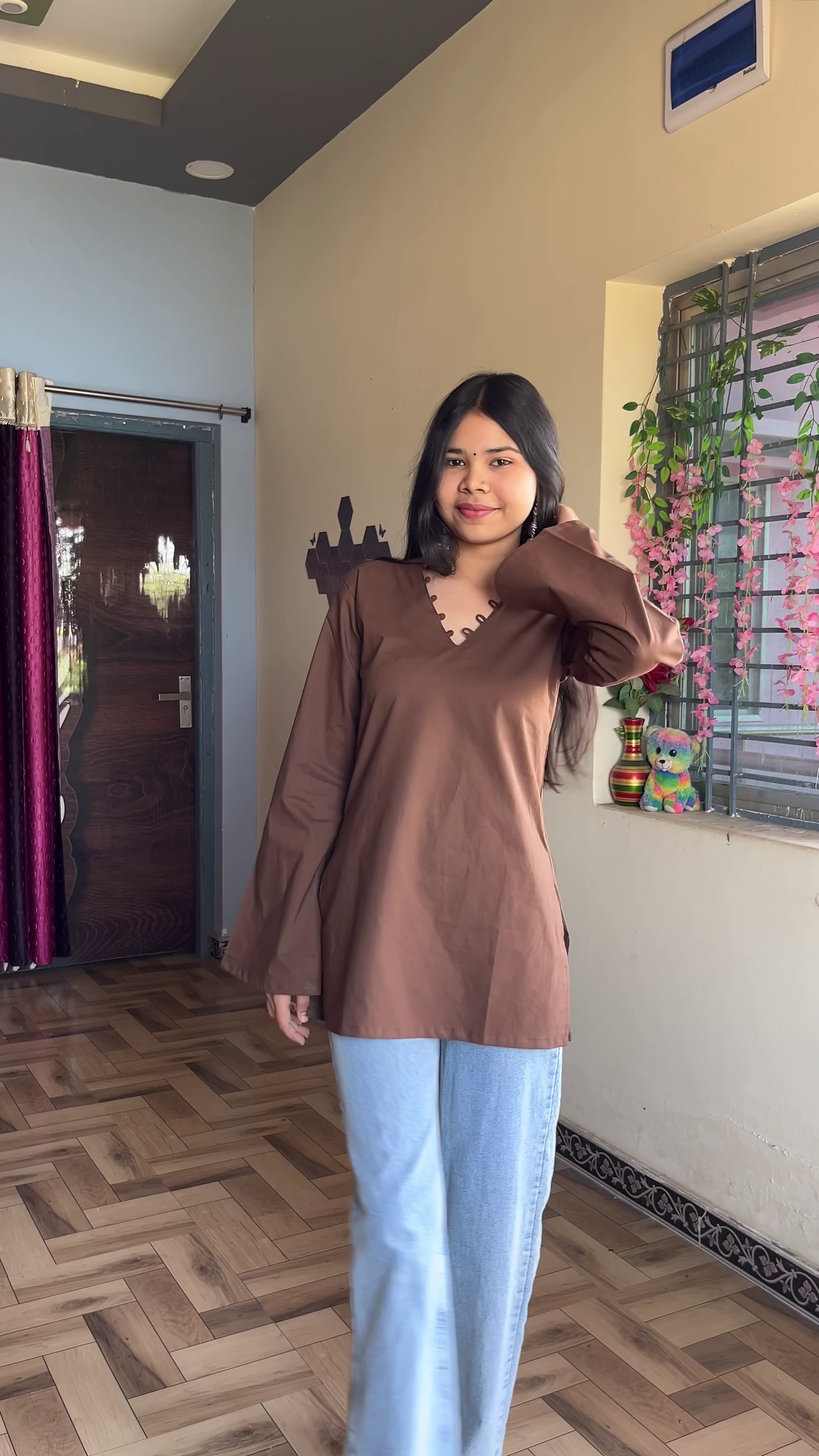 Women's Navy Blue Printed A-Line Kurta Set