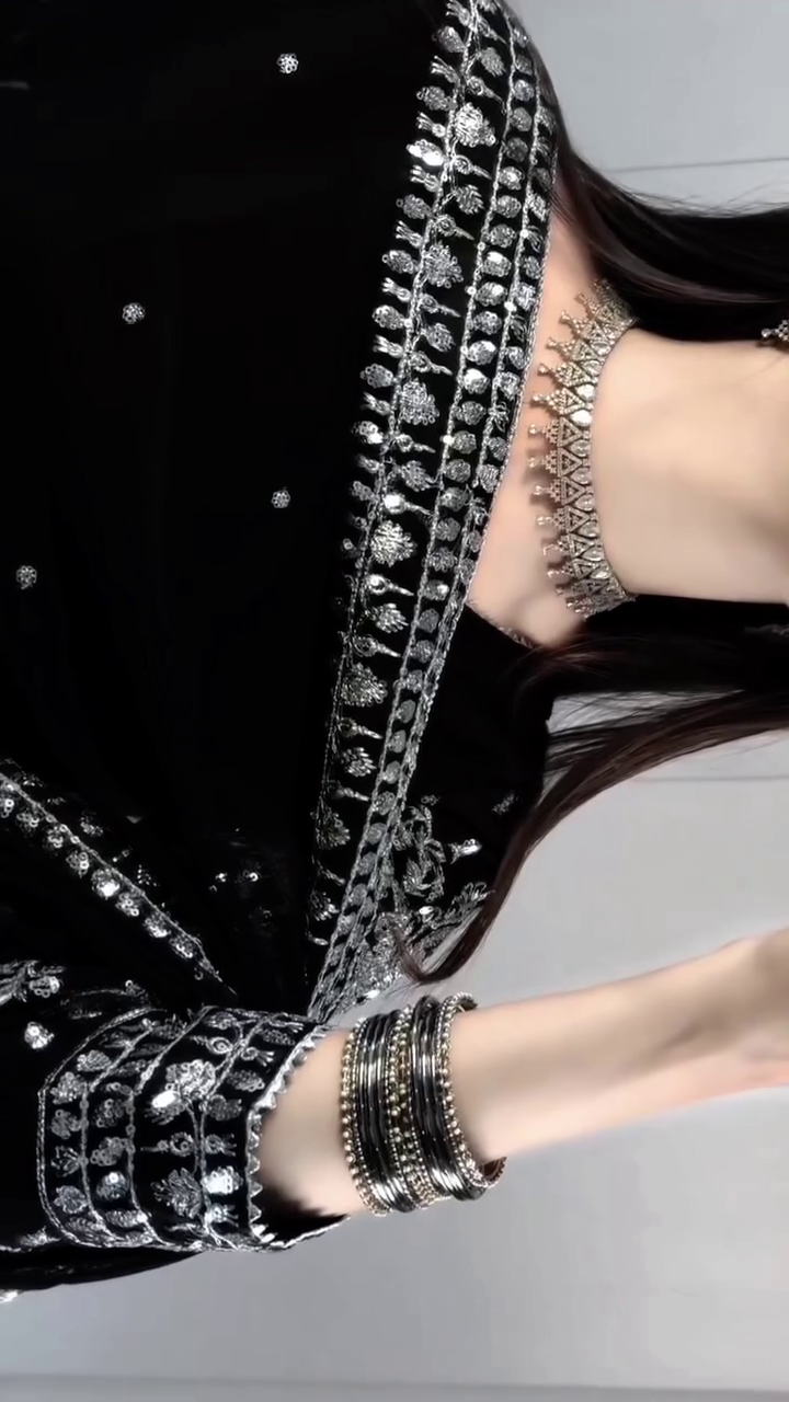 Women's Black Anarkali Gown with Designer Dupatta