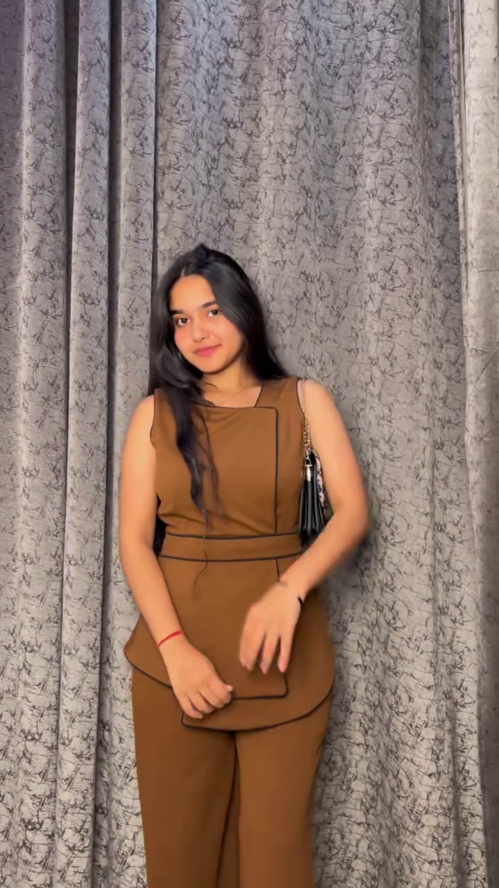 Chic Mocha Brown Sleeveless Peplum Co-Ord Set