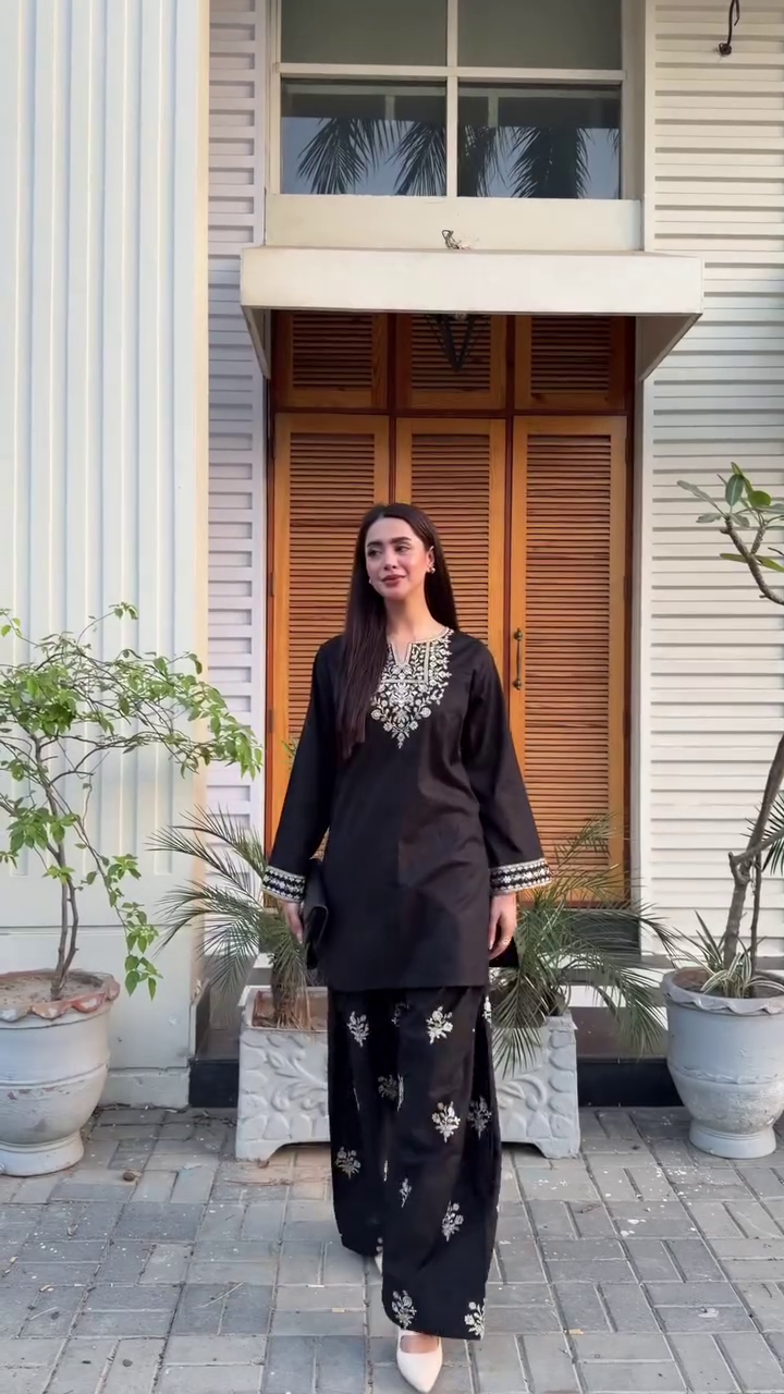 Premium Beige Paisley Printed Kurta Palazzo Set