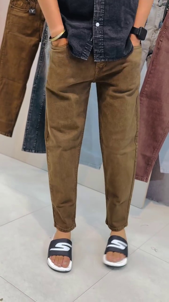 Men’s Vintage Washed Brown Denim Jeans