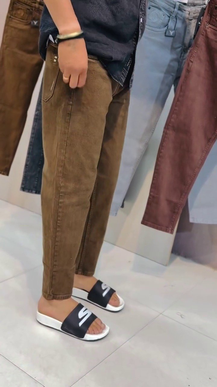 Men’s Vintage Washed Brown Denim Jeans