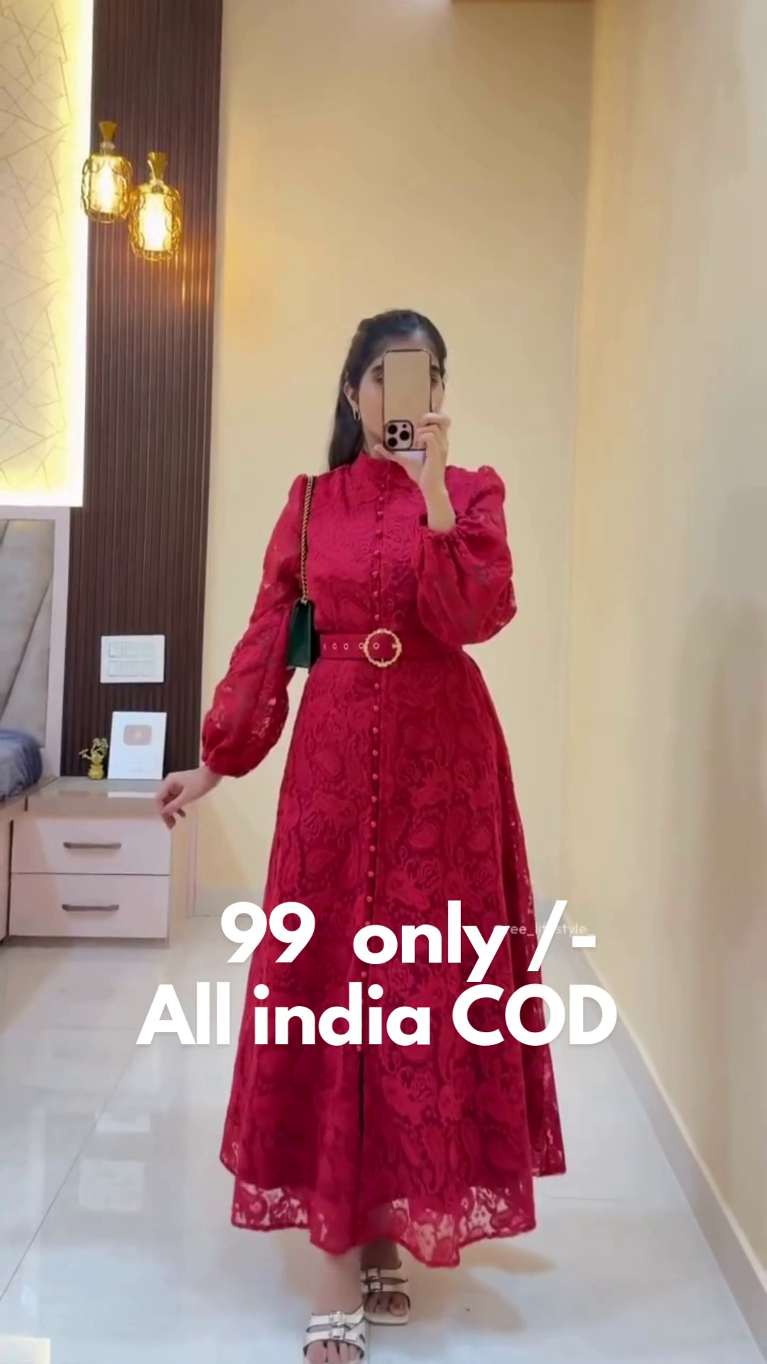 Premium Red Lace Maxi Dress