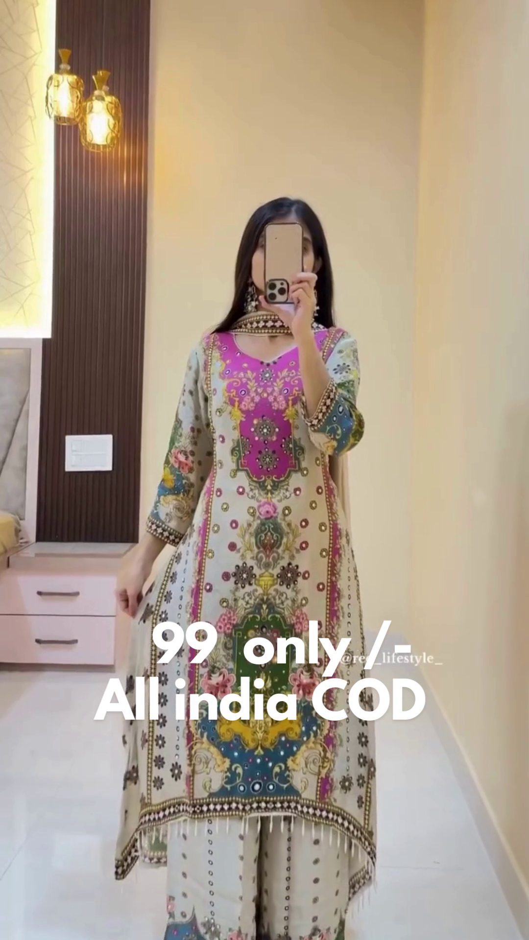Pink Embroidered Anarkali Suit Set