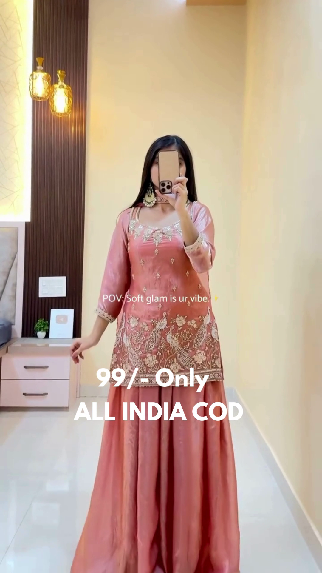 Elegant Embroidered Ivory Kurta Palazzo Set